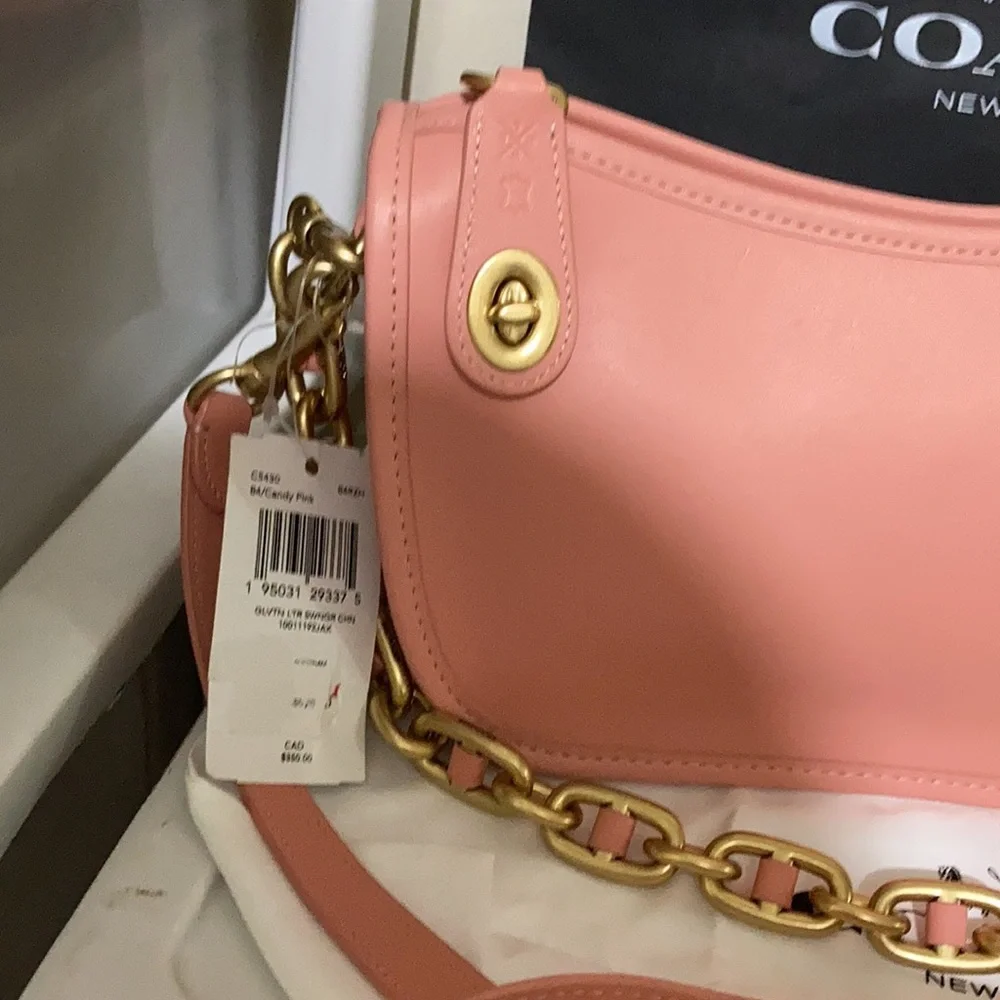 Coach Swinger candy Pink leather shoulder bag - Picture 2 of 14